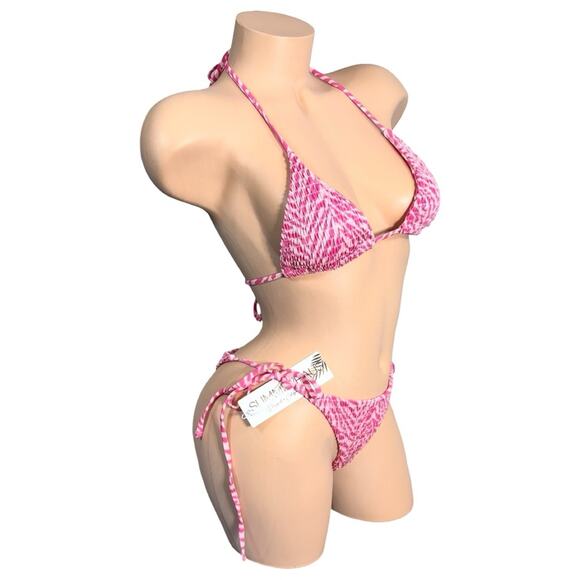 3 Piece Set Summer Haus Andy Triangle Top S & Tie Side Bottom S & L $230 - Picture 12 of 14